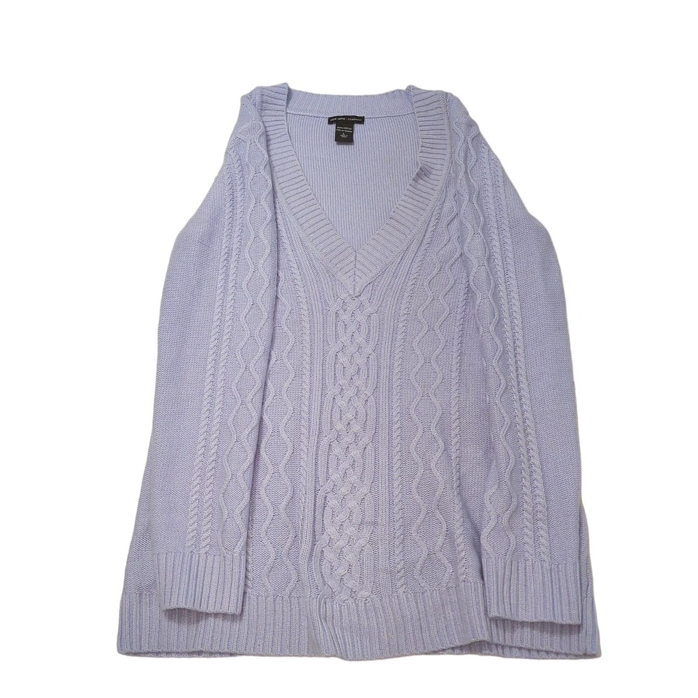 EUC‎ New York & Company Long Sleeve Purple Acrylic Sweater Womens L